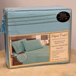 Light Blue 1500 Elegant Comfort Bedsheet Set
